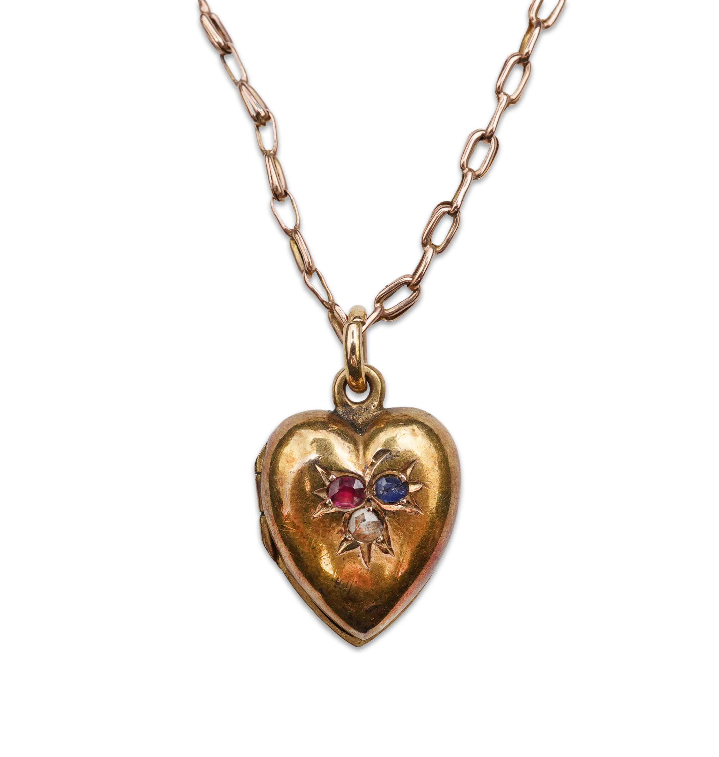 A ruby, sapphire and diamond locket pendant, early 20th century